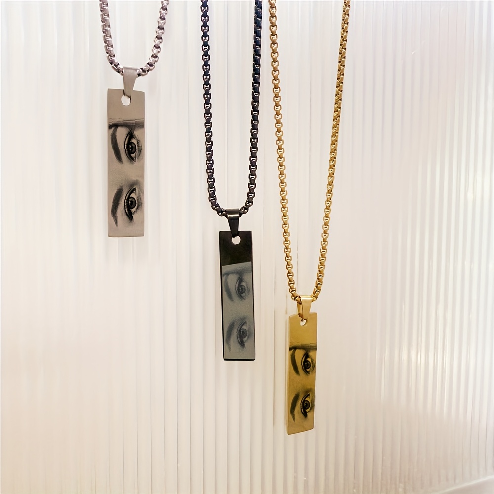 Customized Women's Photo Necklace Personalized Eye Pendant
